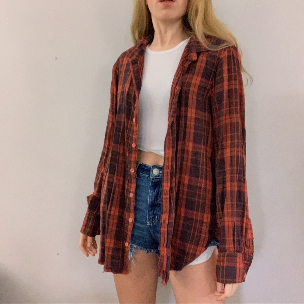 Free People CPShadesPlaid Button Down Shirt - Picture 2 of 5